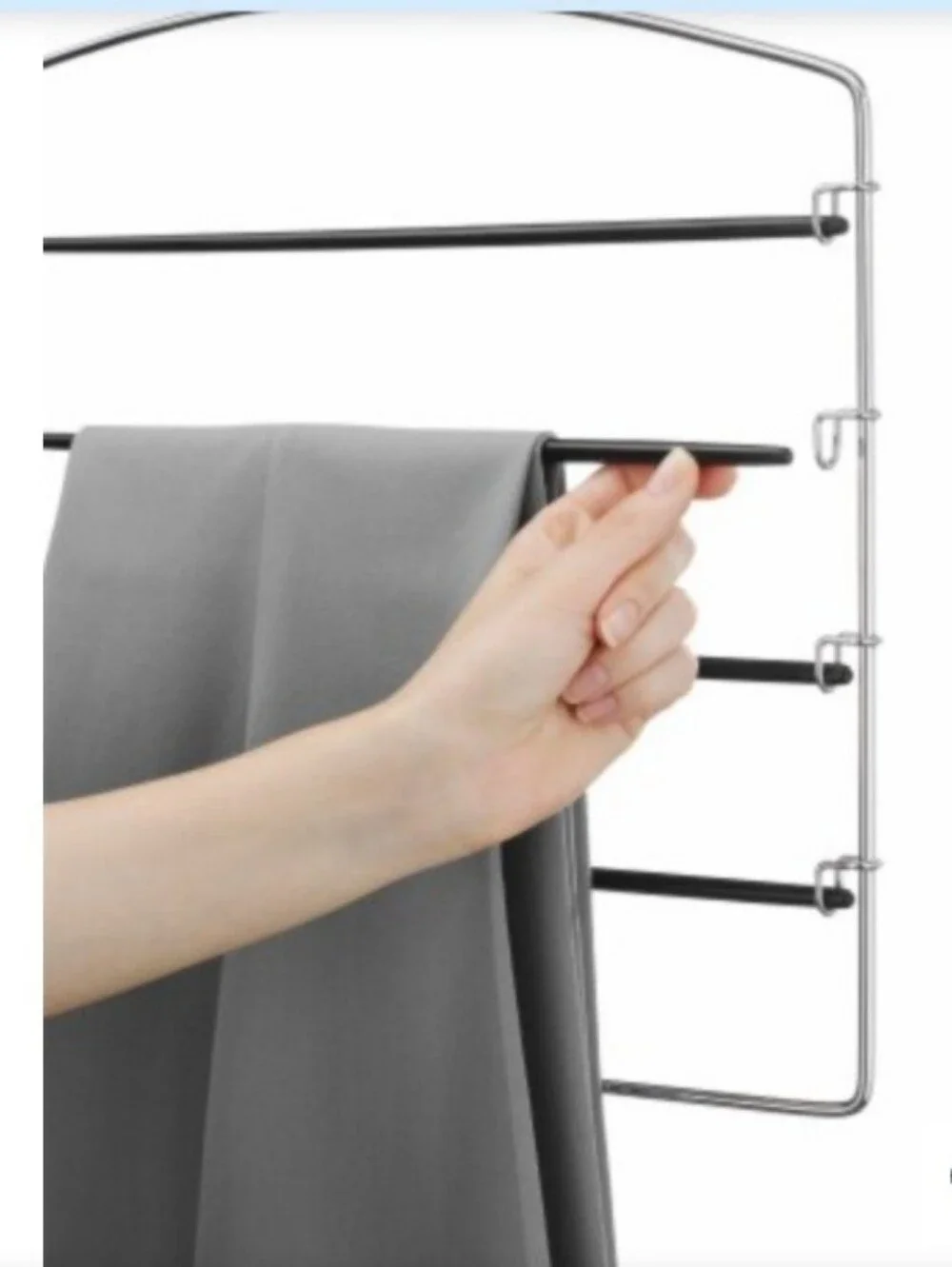 Set of Two 4-tier Swing-Arm Metal Pant Hangers NWOT